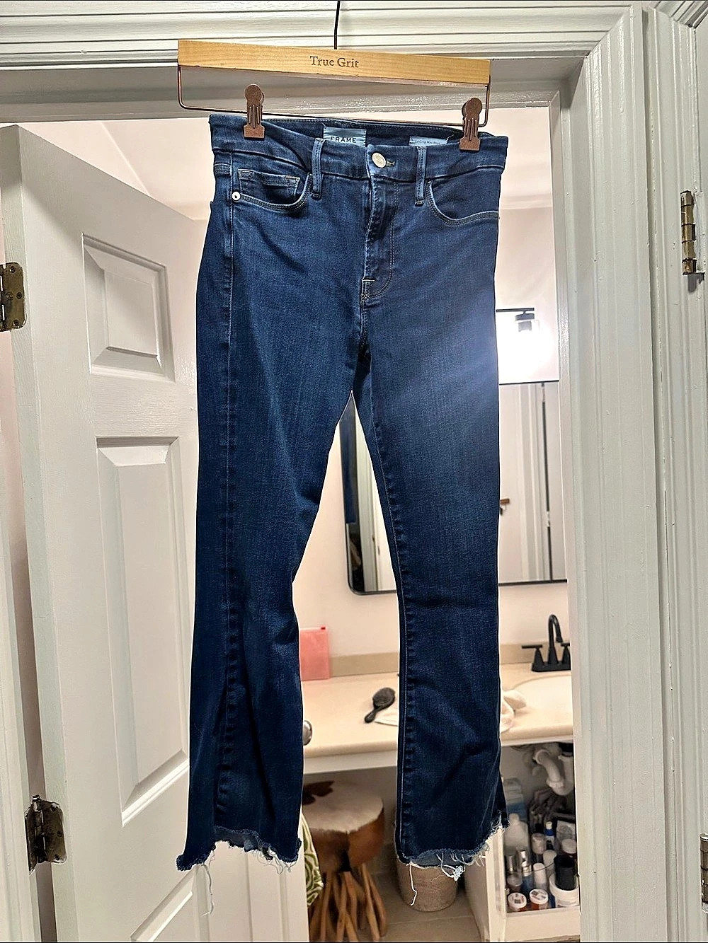 Frame Le Crop Mini Boot Jeans Blue Waist 27